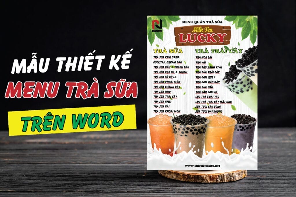 cách tạo menu Trà sữa trong word