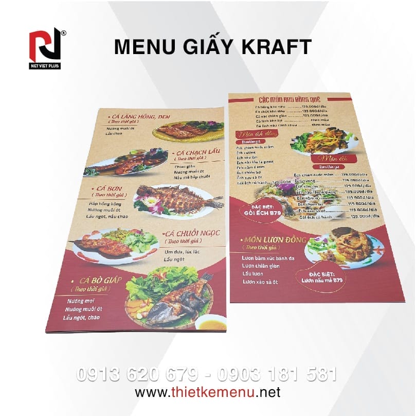 THIẾT KẾ MENU NHANH, RẺ, ĐẸP TẠI TPHCM - TEST MÀU MIỄN PHÍ 100% 6 Mẫu thiết kế menu do Nét Việt Plus thiết kế