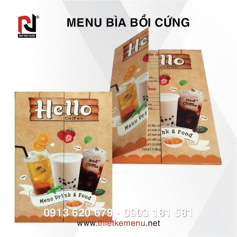 TƯ VẤN THIẾT KẾ MENU PHÙ HỢP PHONG CÁCH NHÀ HÀNG 5 Menu bìa bồi cứng