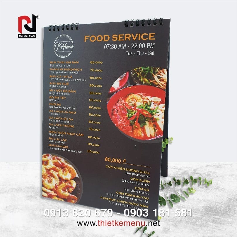 BÁO GIÁ DỊCH VỤ THIẾT KẾ MENU THEO YÊU CẦU 4 Dịch vụ thiết kế menu quán ăn cũng được thiết kế nhiều tại Nét Việt Plus