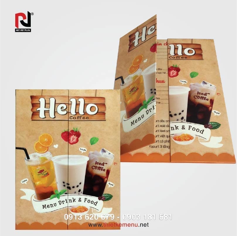 Menu bìa carton gấp cửa sổ