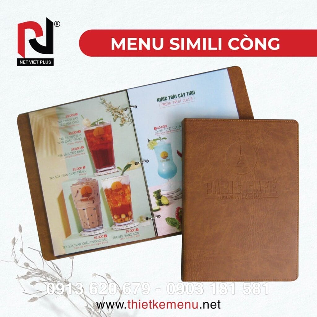 Dạng menu đóng cuốn còng