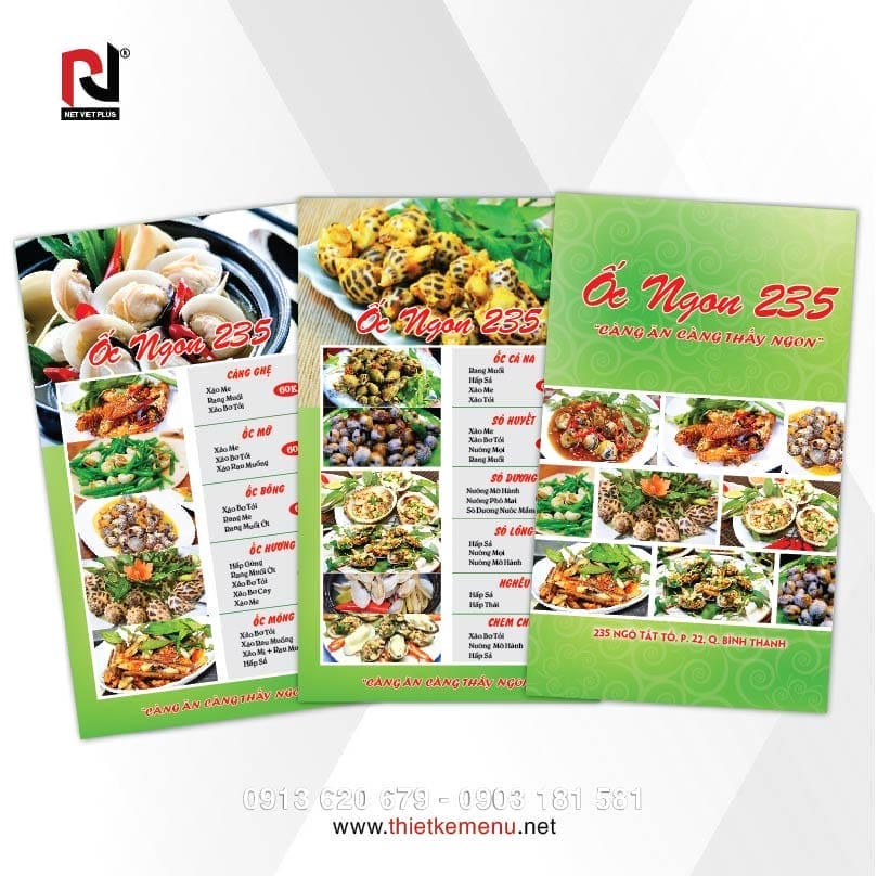 THIẾT KẾ MENU NHANH - ĐẸP - CHẤT LƯỢNG TẠI NÉT VIỆT PLUS 3 Thiết kế menu thể hiện được phong cách quán ăn