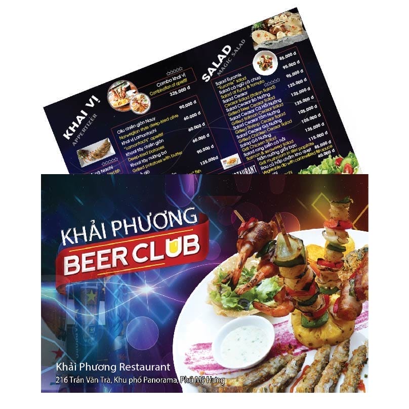TƯ VẤN THIẾT KẾ MENU PHÙ HỢP PHONG CÁCH NHÀ HÀNG 2 Thiết kế menu quán nhậu