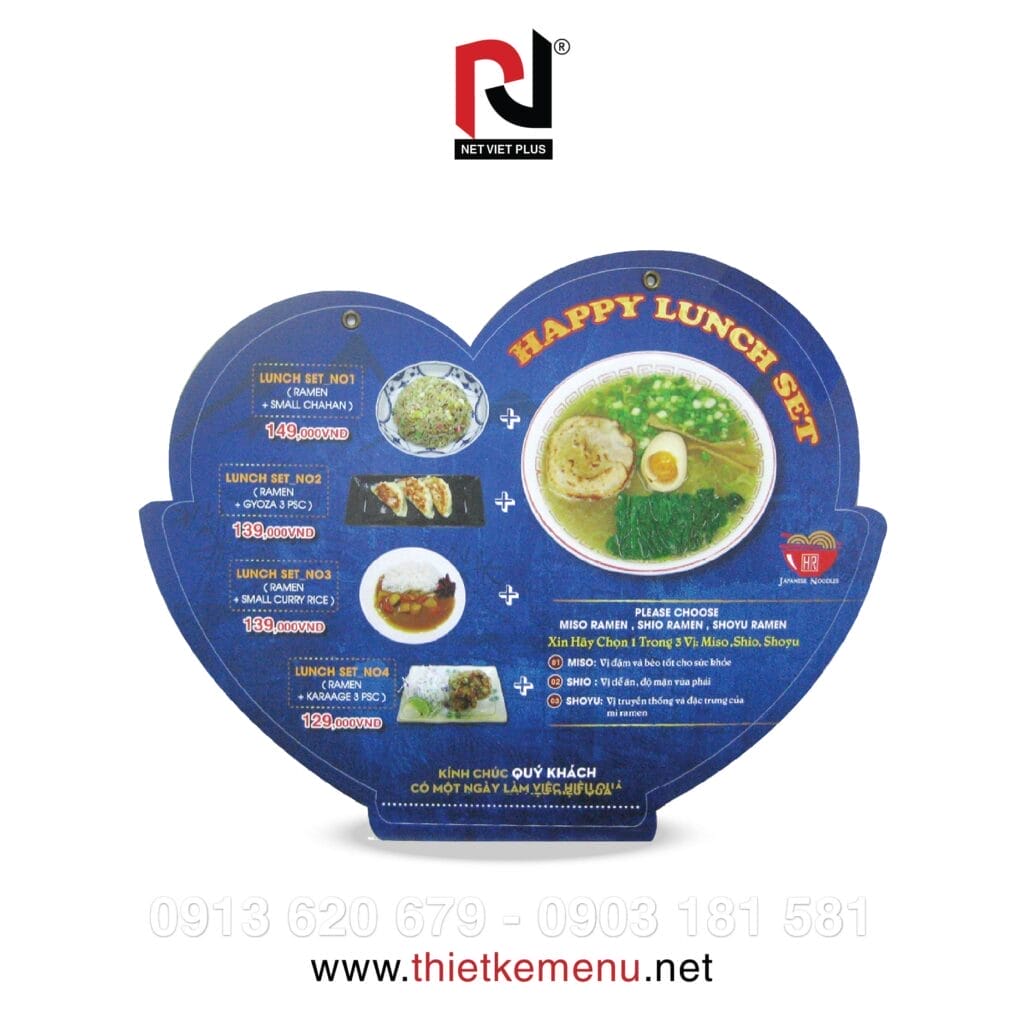 Mẫu menu độc đáo về thiết kế