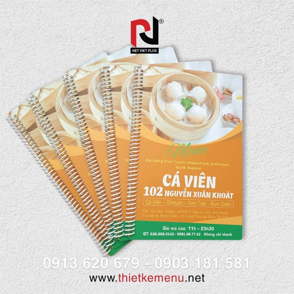 Menu nhựa quán ăn vặt