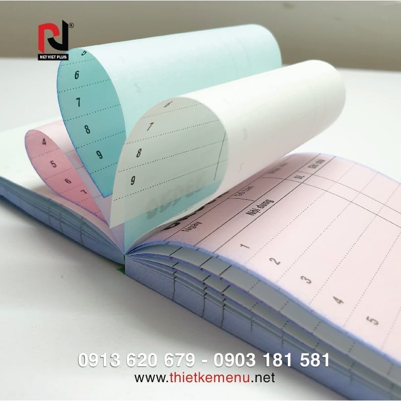 Phiếu order có sẵn 3 liên