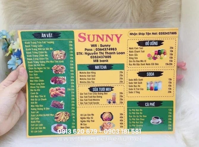 Việc in menu sẽ là công cụ chính giúp khách hàng dễ dàng hiểu về sản phẩm hơn.