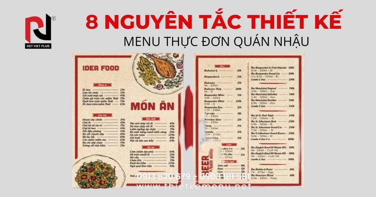 8 NGUYÊN TẮC THIẾT KẾ MENU THỰC ĐƠN QUÁN NHẬU