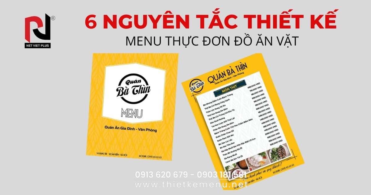 6 NGUYÊN TẮC THIẾT KẾ MENU THỰC ĐƠN ĐỒ ĂN VẶT