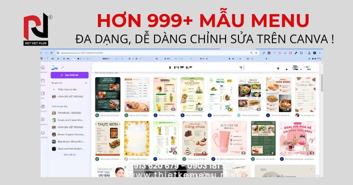 HƠN 999+ MẪU MENU ĐA DẠNG, DỄ DÀNG CHỈNH SỬA TRÊN CANVA !