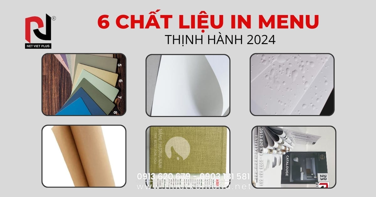 6 CHẤT LIỆU IN MENU THỊNH HÀNH NĂM 2024