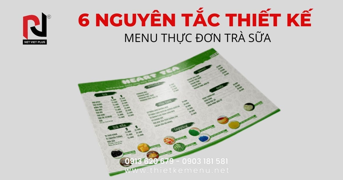 6 NGUYÊN TẮC THIẾT KẾ MENU THỰC ĐƠN TRÀ SỮA