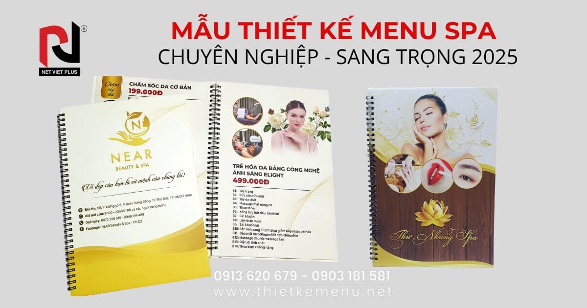 MẪU THIẾT KẾ MENU SPA SANG TRỌNG 2025