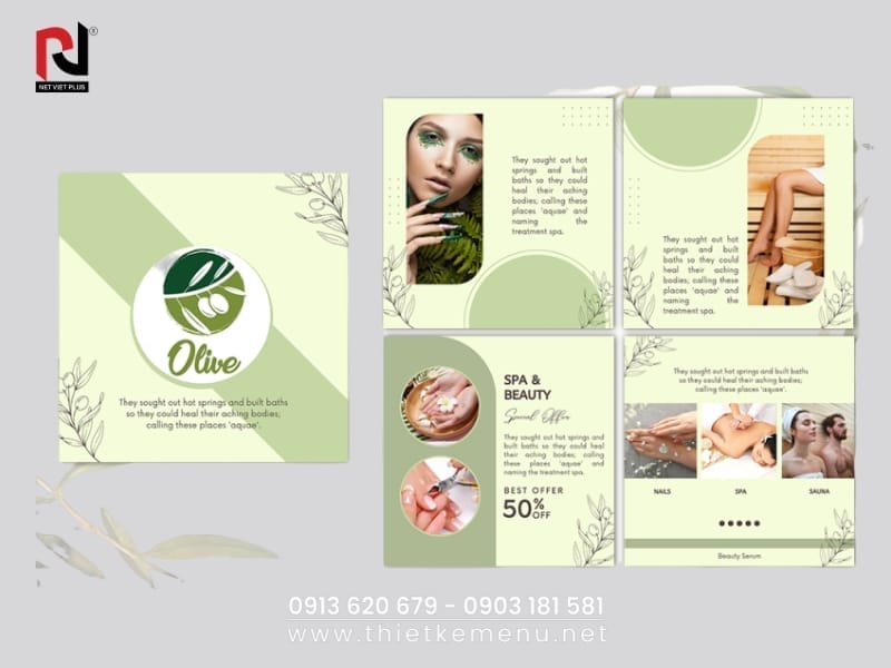 Mẫu thiết kế menu spa tại Nét Việt Plus