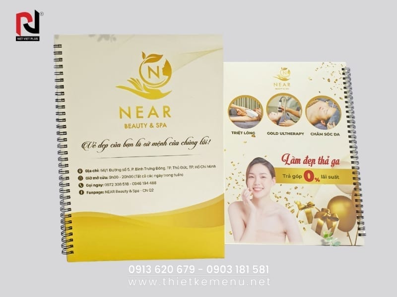 Mẫu thiết kế menu spa bằng photoshop bởi Nét Việt Plus