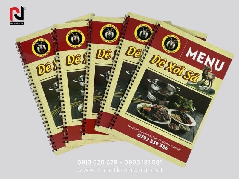 Mẫu menu nhựa sang trọng dành cho nhà hàng