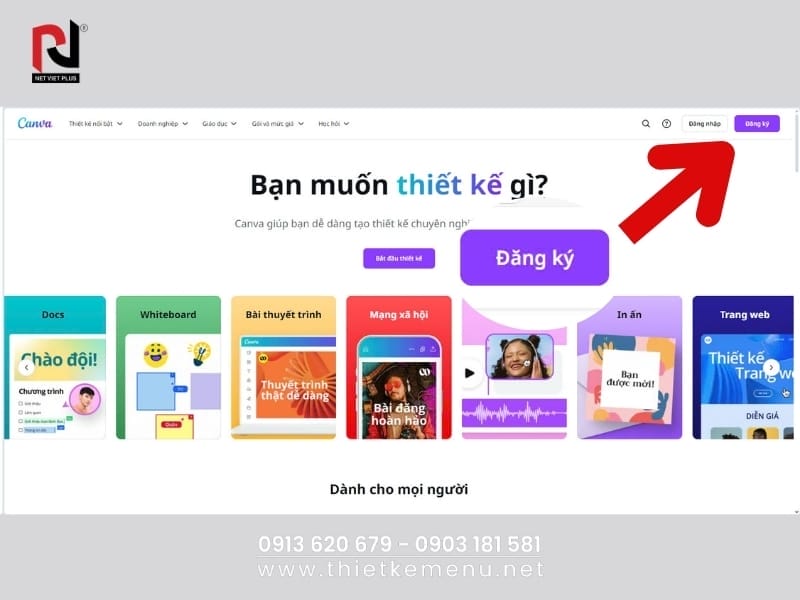 Bước 1: Tạo tài khoản canva