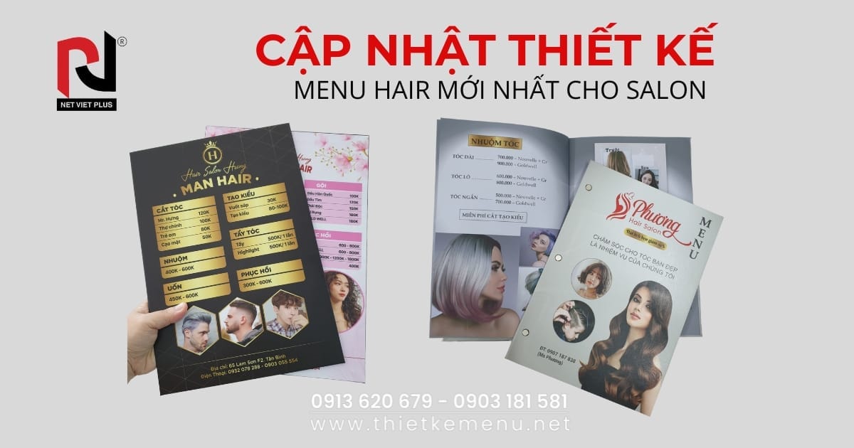 CẬP NHẬT THIẾT KẾ MENU HAIR MỚI NHẤT CHO SALON