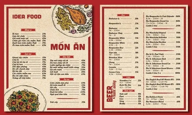 Nét Việt Plus sẽ báo giá thiết kế menu thực đơn nhà hàng chi tiết đến từng hạng mục cụ thể