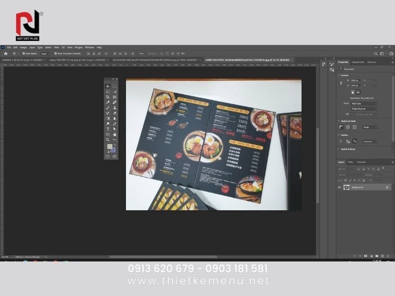 Mẫu thiết kế menu nhà hàng bằng Photoshop