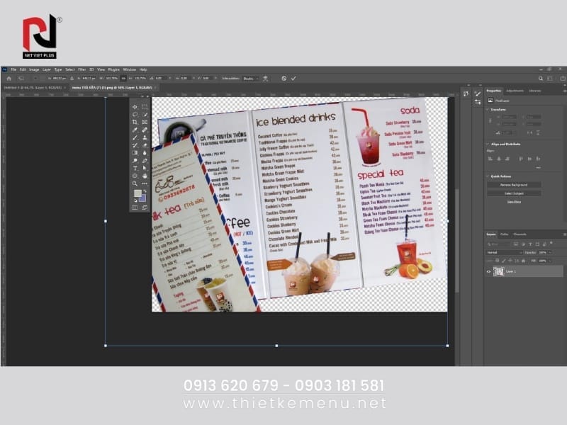 Thiết kế menu trà sữa bằng photoshop