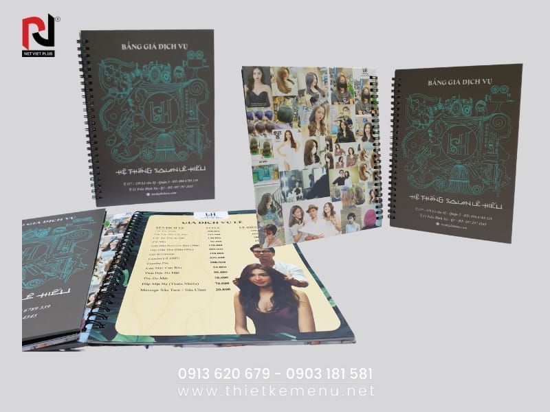 Mẫu thiết kế menu tóc tại Nét Việt Plus