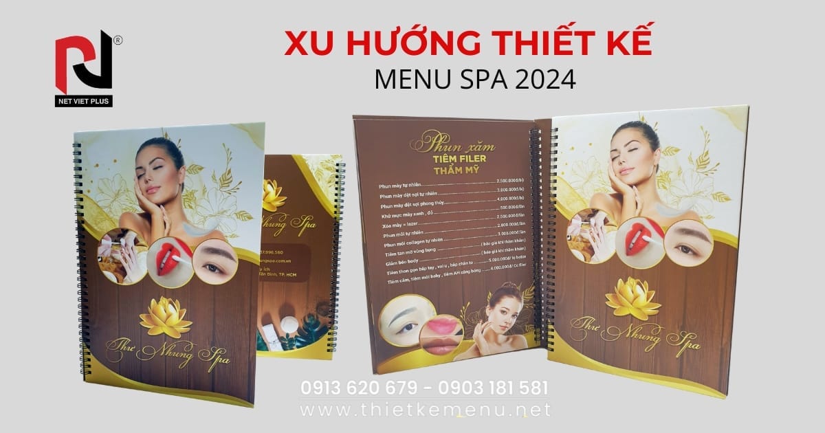 XU HƯỚNG THIẾT KẾ MENU SPA 2024