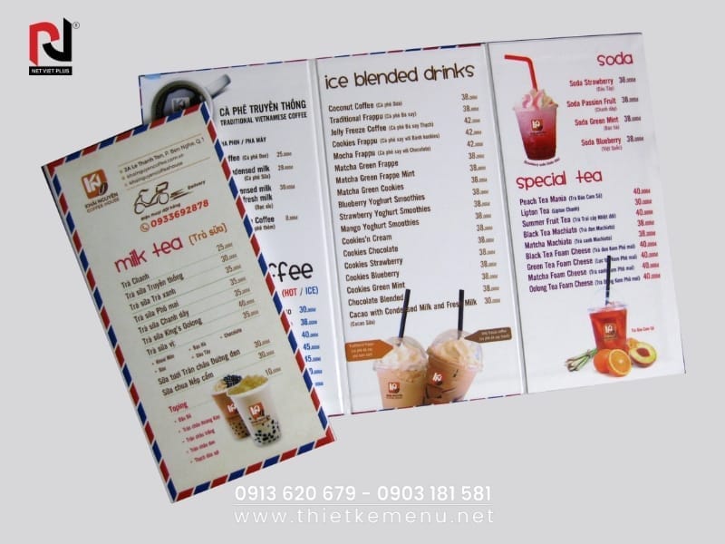 Mẫu Thiết Kế Menu Trà sữa dễ thương, thu hút giới trẻ.