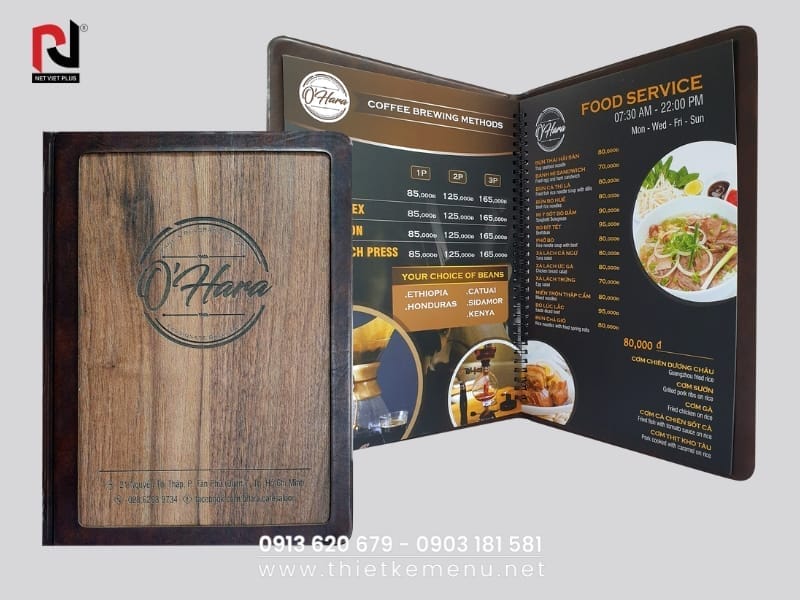 Khi In Menu Gỗ cần chú trọng thông tin đầy đủ & trực quan
