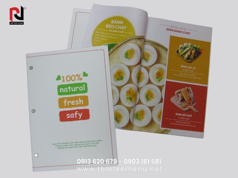 Mẫu thiết kế menu nhà hàng Chay tinh tế