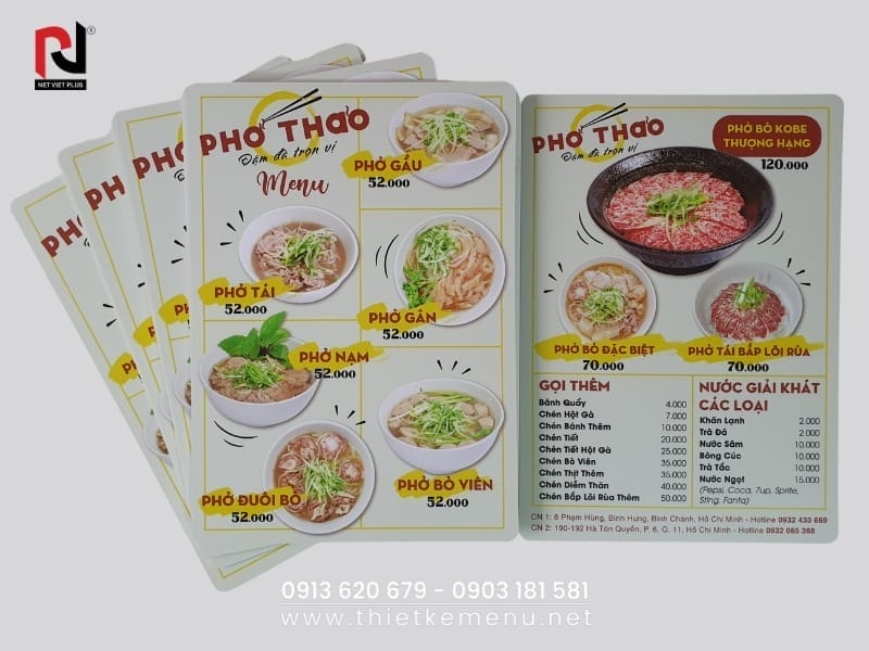IN MENU NHỰA ĐẸP SỐ 1 – NHÀ HÀNG, QUÁN ĂN, QUÁN NHẬU 3 Việc In Menu Nhựa cần đầy đủ thông tin và gọn gàng
