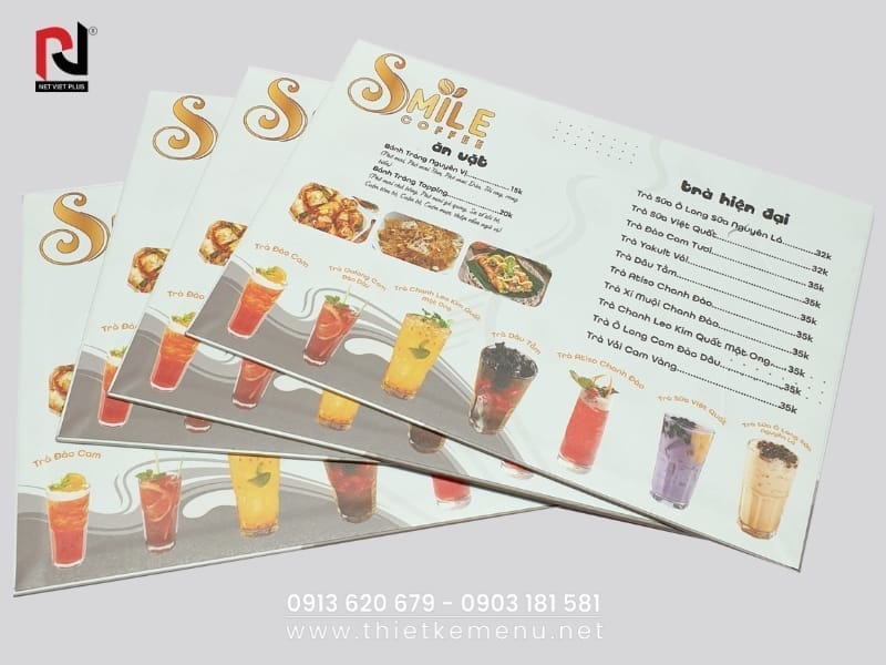 Nét Việt Plus nhận In Menu Nhanh, giá rẻ, nhận số lượng ít tại TPHCM