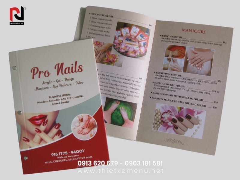 Làm Menu Nail -  Thể hiện sự tinh tế của Salon