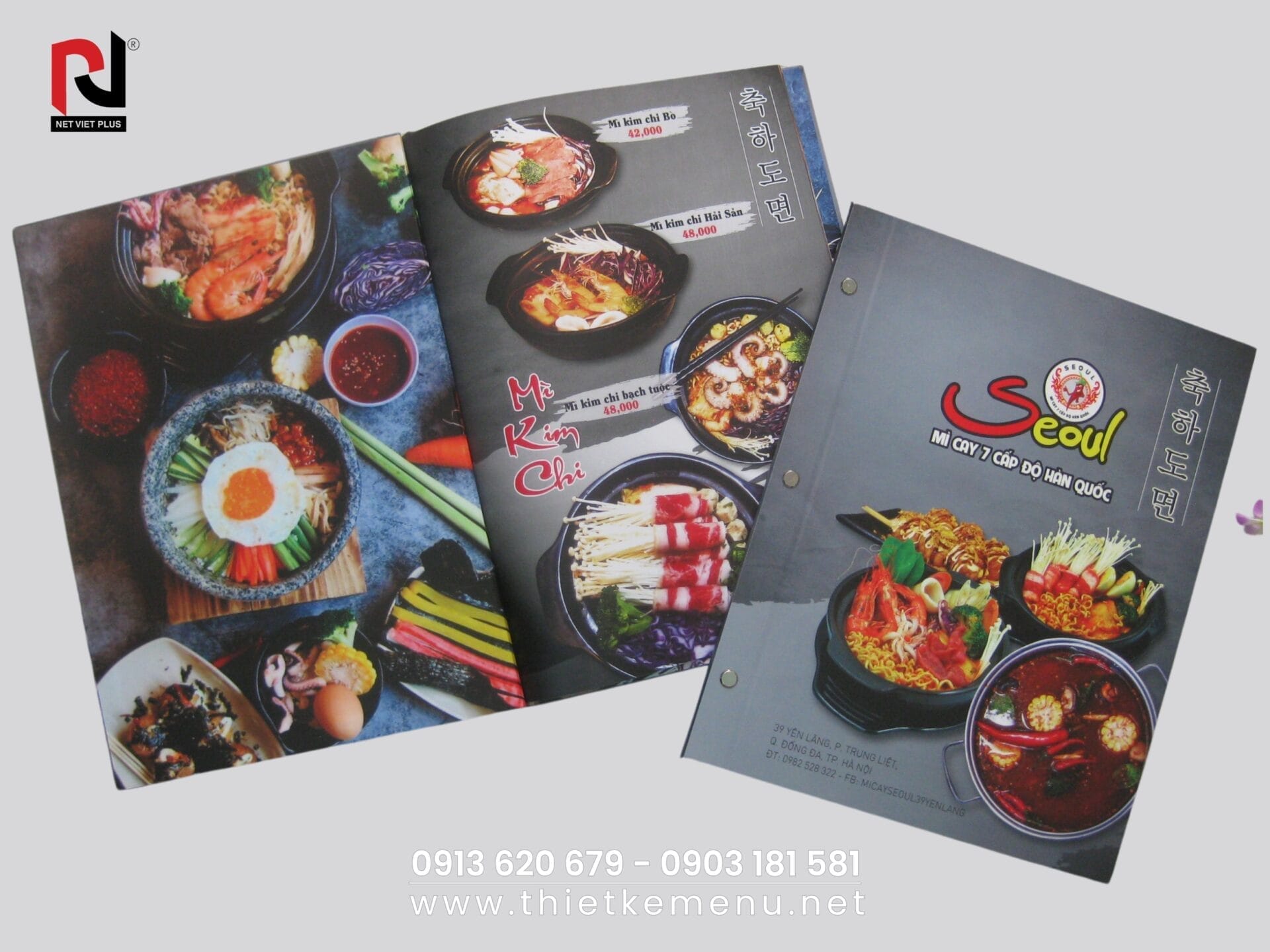 Mẫu Thiết kế Menu nhà hàng Hàn Quốc tại Nét Việt Plus