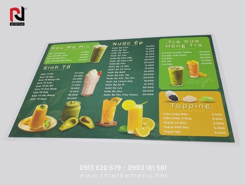 Thể hiện cá tính thương hiệu qua Menu Trà Sữa sáng tạo.