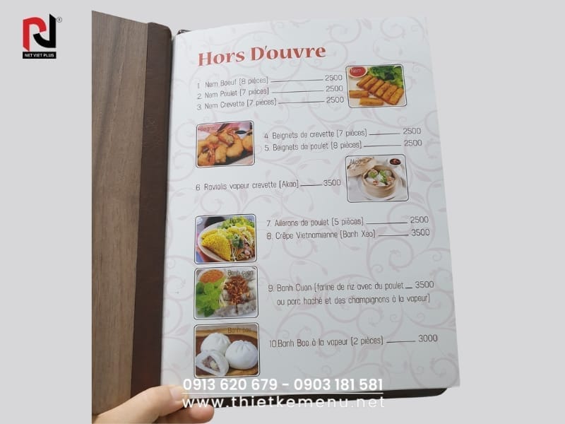 Việc In Menu Gỗ cần chú trọng thông tin đầy đủ & trực quan