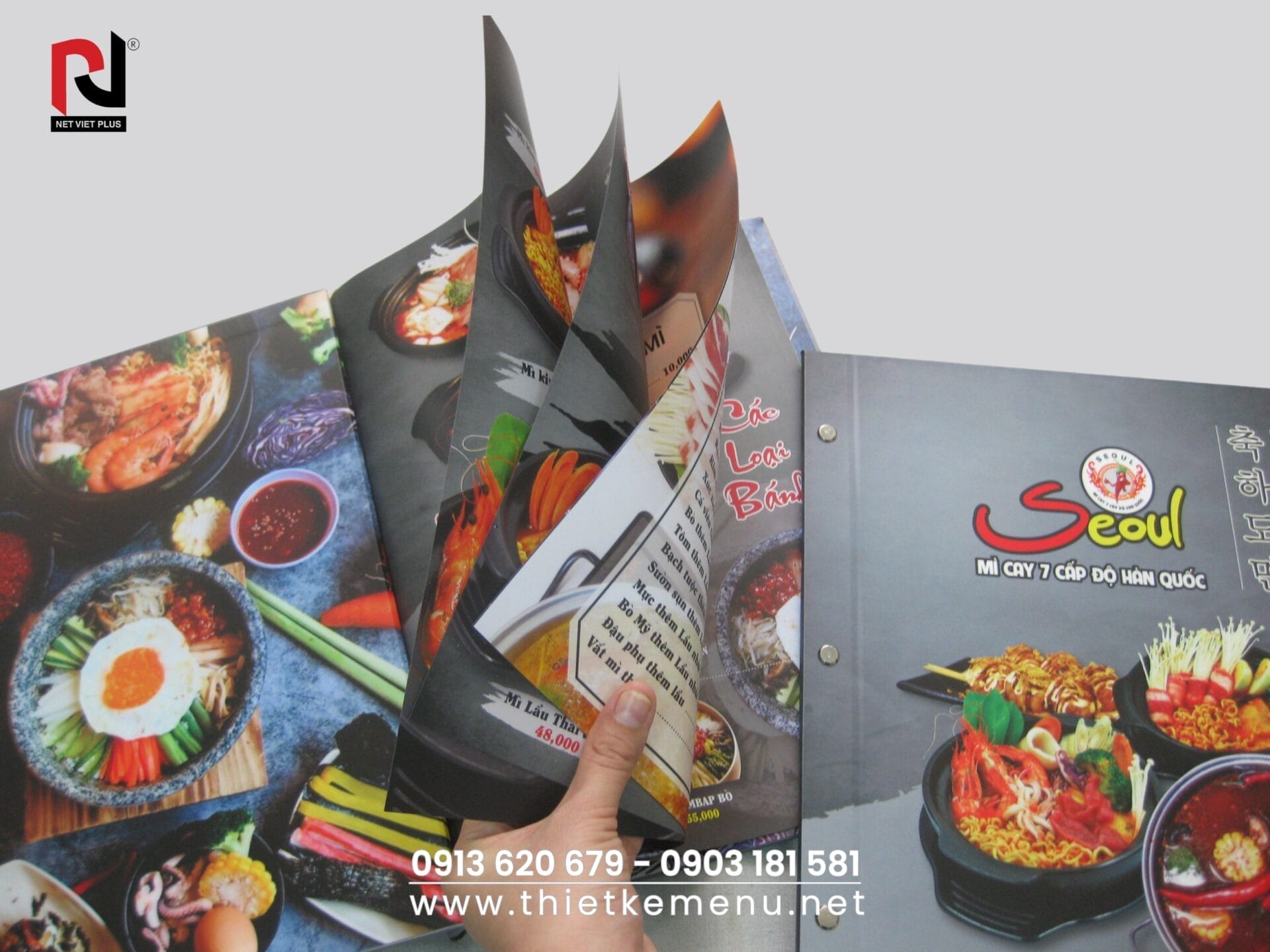 Làm Menu nhà hàng Hàn Quốc - Đậm phong cách hiện đại và sang trọng.