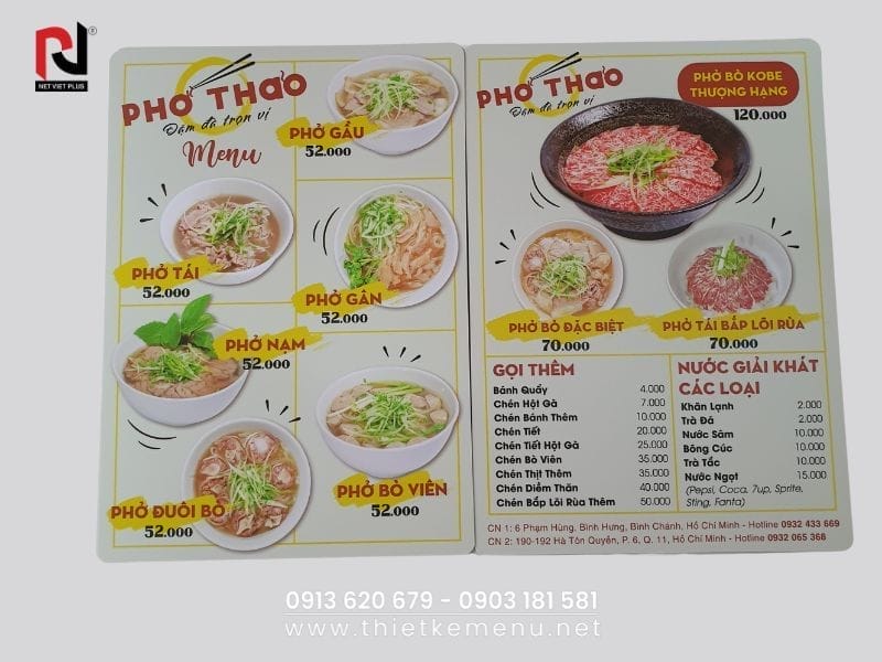 LÀM MENU NHỰA THEO YÊU CẦU - TẠO DẤN ẤN CHO NGÀNH F&B 3 Menu nhựa - bền bỉ, sang trọng
