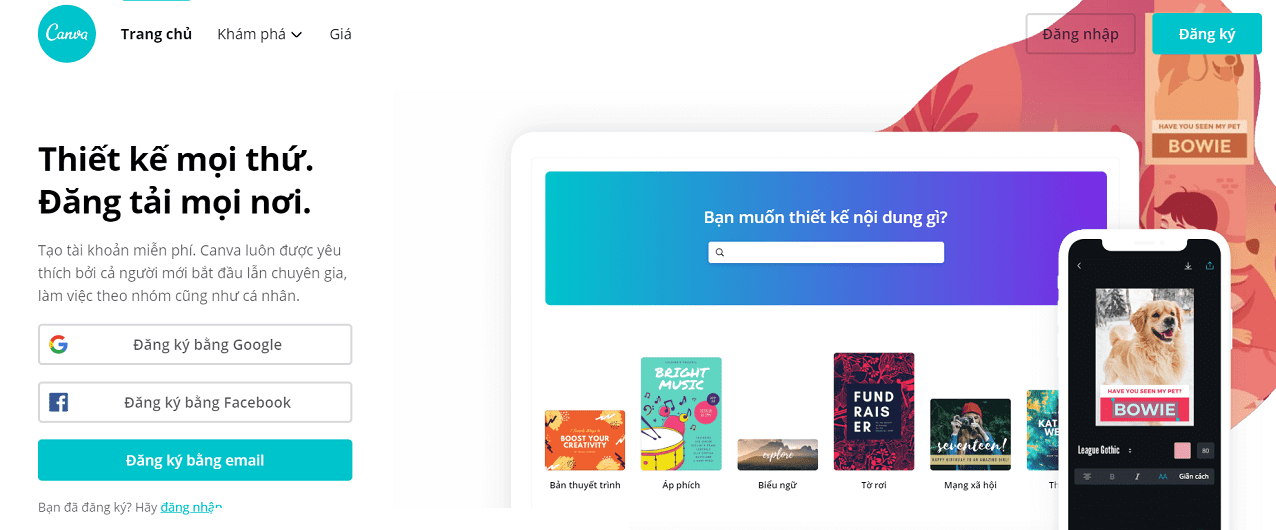 Phần mềm thiết kế menu miễn phí bằng Canva