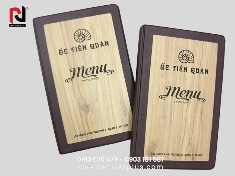 Mẫu Menu Gỗ tạo sự sang trọng hiện đại cho quán
