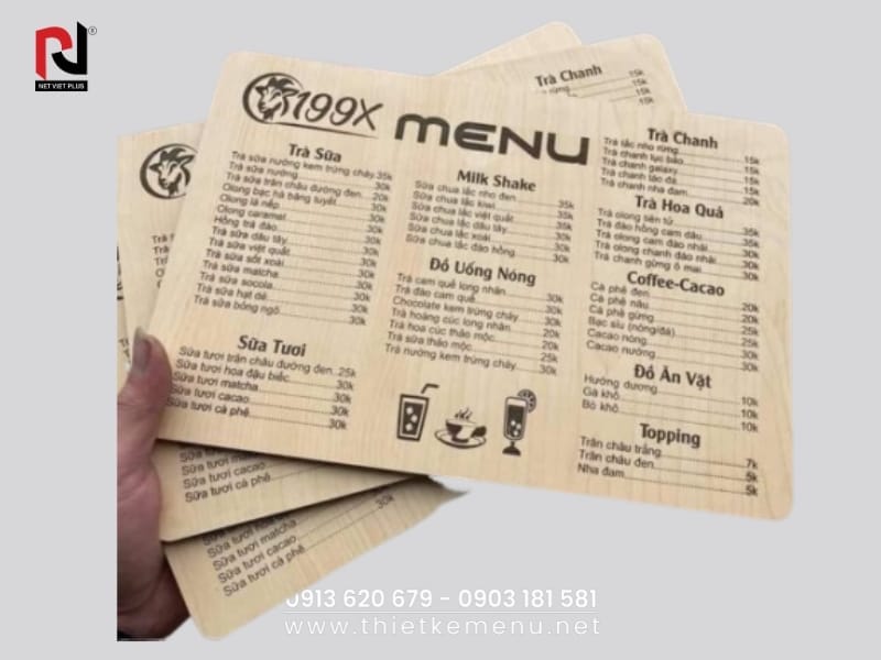 Làm menu gỗ ấn tượng, độc quyền.
