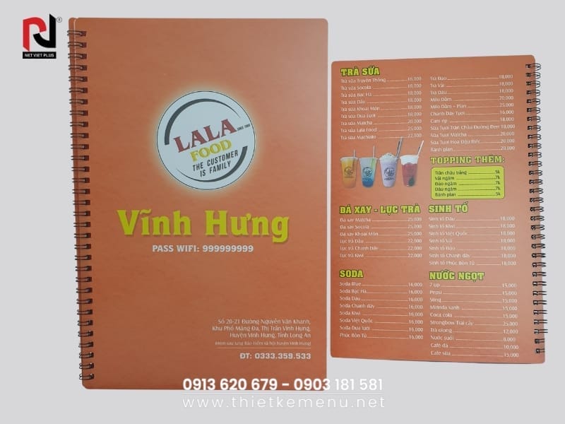Mẫu menu nhựa – bền, đẹp và cực kỳ dễ sử dụng