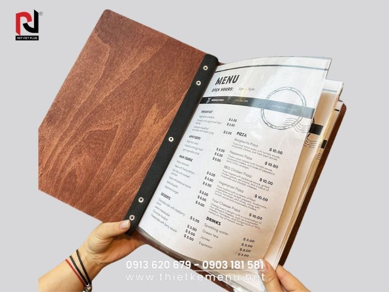Menu gỗ sang trọng