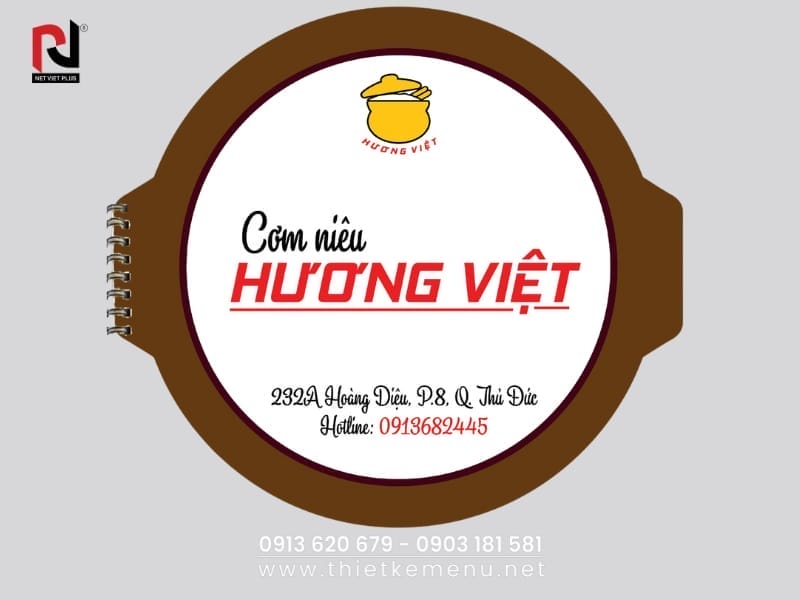 Mẫu menu quán ăn dạng nồi cơm niêu 