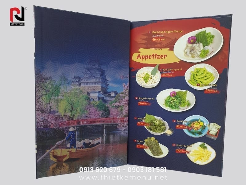 Menu ấn tượng giúp khách hàng dễ dàng gọi món