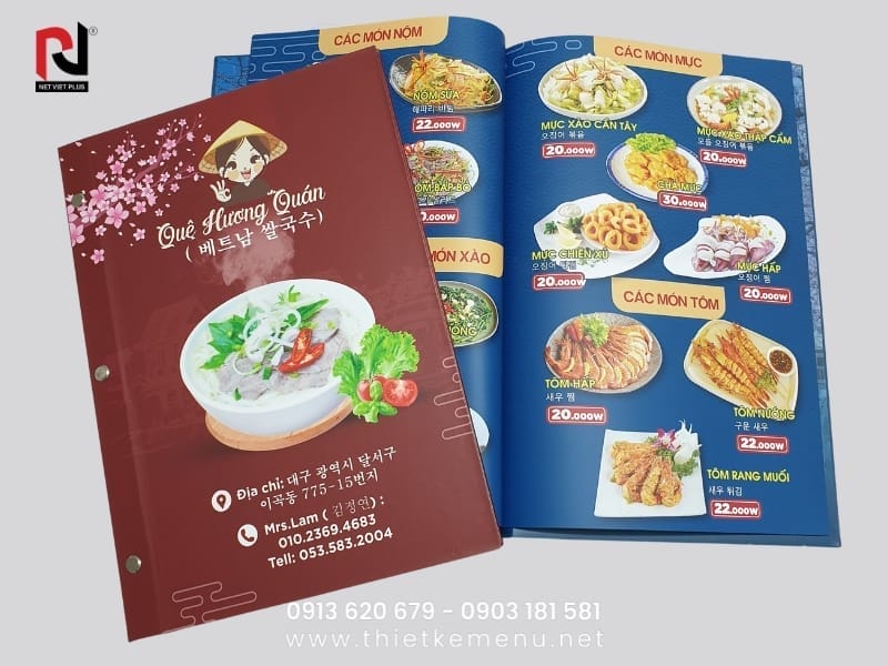 Menu quán nhậu giúp thể hiện sự chuyên nghiệp của quán nhậu