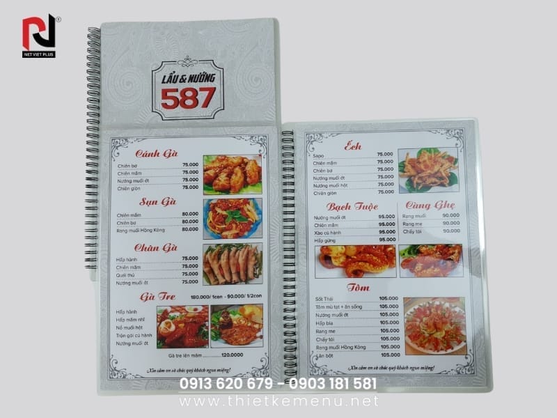 Mẫu thiết kế menu quán lẫu nướng