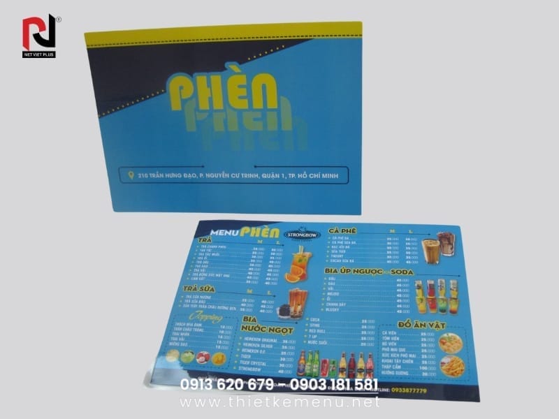 Menu đồ uống