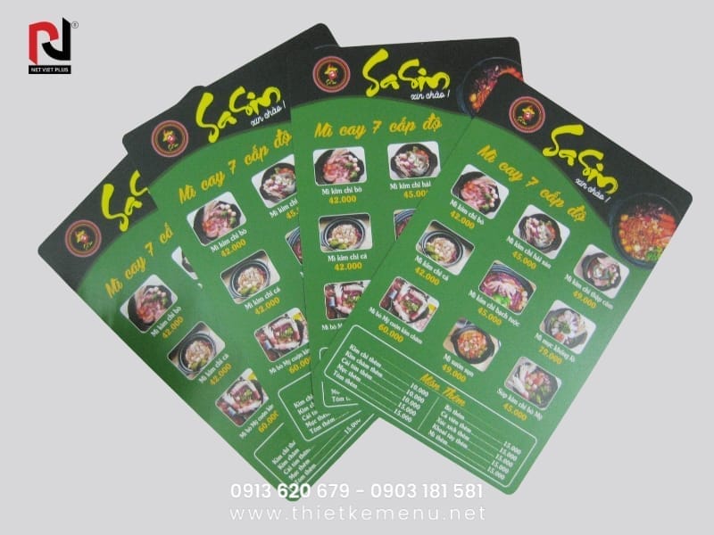 Menu hấp dẫn giúp hút khách hàng hơn